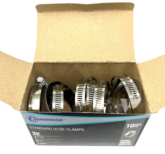 MT-RSR #32 - 1-9/16 TO 2-1/2 STANDARD HOSE CLAMP (Box of 10) HC2-32E