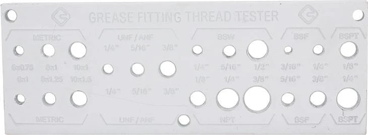 PROLUBE Grease Fitting Thread Tester, Multiple Threads 44895