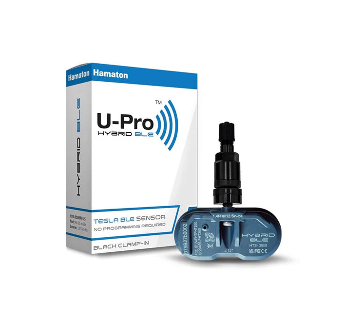 MT-RSR Hybrid BLE Tesla Bluetooth Sensor with Black Clamp-in Valve HTS-B10BN-US