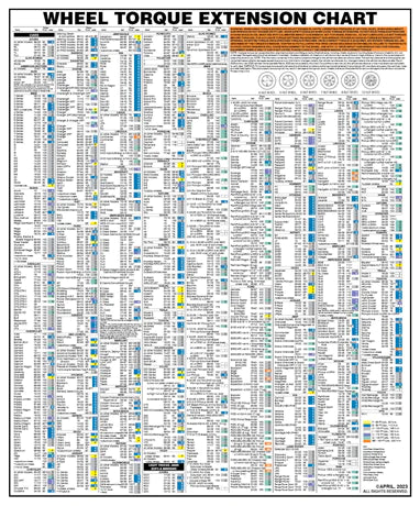 LTI LT-1400WC Wheel Torque Extension Color Wall Chart