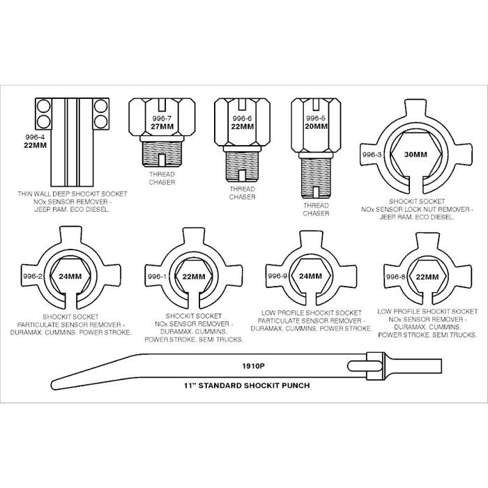 LTI LT996-4 22mm THIN WALL DEEP SHOCKIT™ SOCKET  (1 Piece)