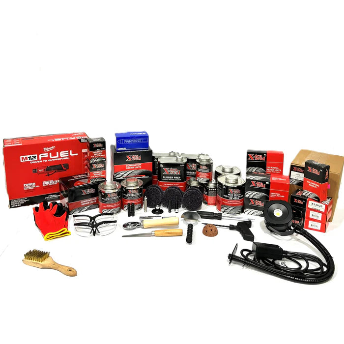 MT-RSR - XtraSeal - Tire Repair Toolbox, w/ Worklight, Tire Spreader, Milwaukee Buffer Kit MT-TRK02