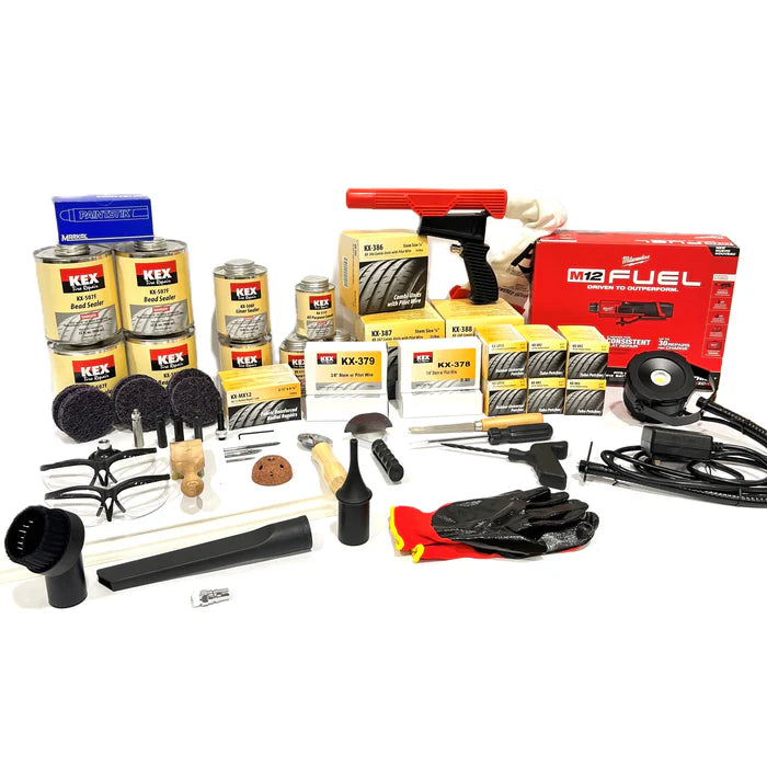 MT-RSR - Kex - Tire Repair Toolbox, w/ Worklight, Tire Spreader, Milwaukee Buffer Kit MT-TRK04