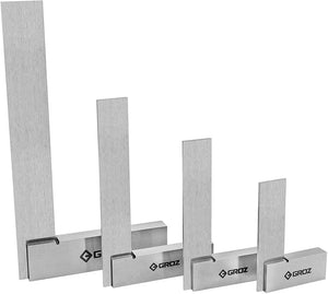 Groz 4 Piece Machinist Steel Square Precision Set, 48 or 72-96 Micron Squareness 1111-2