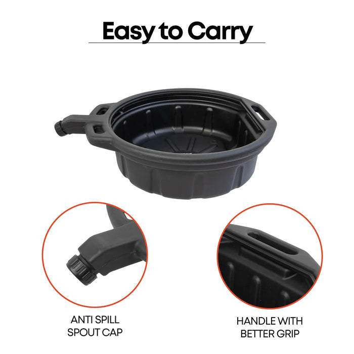 Groz Oil Drain Pan, 4.25 Gallon (16 Liter) Capacity, with Spout Cap 41960
