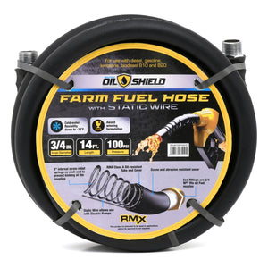 BluBird OilShield 3/4" x 14' Rubber Farm Fuel Transfer Hose with Static Wire OSFH3414