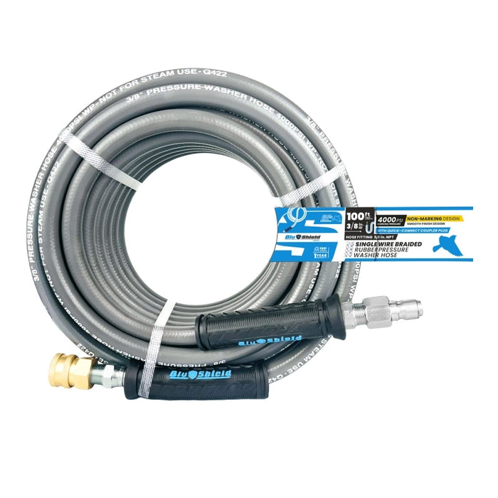 BluBird Blu Shield Single Wire 3/8 X 100' 4K PSI Pressure Washing Hose PWSW38100-CP