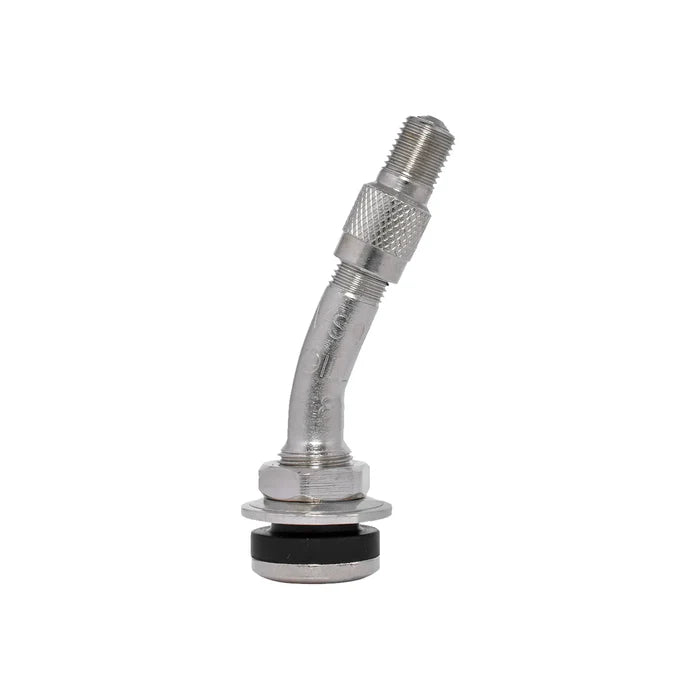 MT-RSR Dill VS-962WZ Tire Valve for Ford - w/ Inflate Thru Cap - Chrome, 23 Bend DILL-VS-962WZ