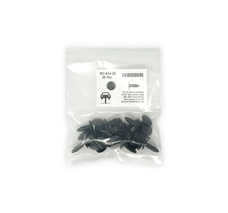 MT-RSR Black Universal Nylon Shield Retainer Head Diameter 11/16", Stem Diameter 5/16", Stem Length 13/16" GM # 1605396 (Pack of 25) RC-614-25