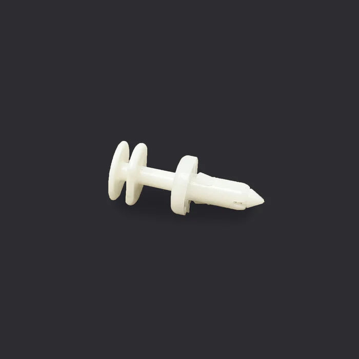 MT-RSR White Nylon Door Push Retainer Clip - 1/4" Hole Size 11/16" Stem Length (Pack of 50) RC-642-50