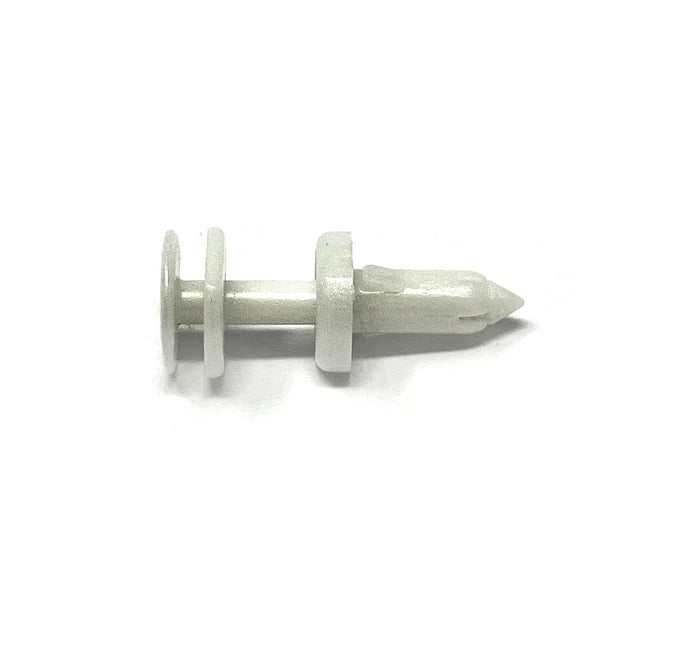 MT-RSR White Nylon Door Push Retainer Clip - 1/4" Hole Size 11/16" Stem Length (Pack of 50) RC-642-50