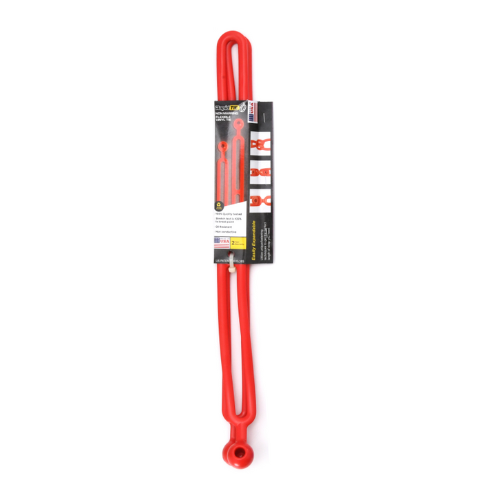 BluBird Rapid Tie 16" Non Marring Adjustable Extendable Strap, Patented, Made in USA - 2 Pack, Red BBRT01-RD