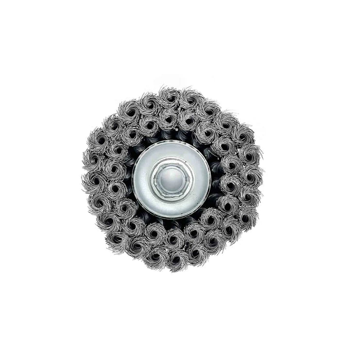 MT-RSR Double Row Knotted Wire Cup Brush - 4", 9,000 RPM S-14049