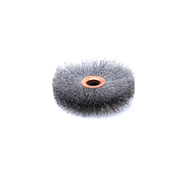 MT-RSR 3” (75mm) Crimped Wire Wheel 3” 5/8” Face X 1/2″ Arbor Hole Fine .008 Wire S-14163