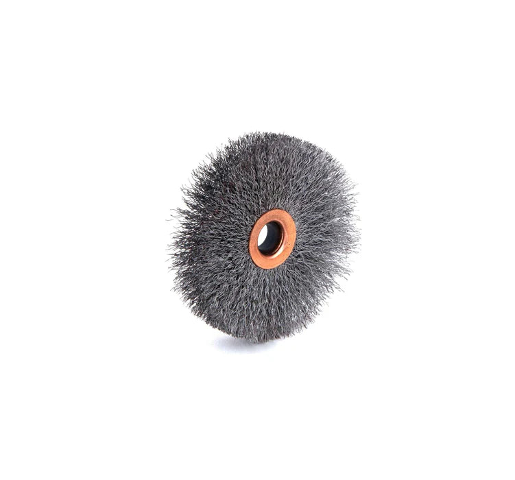 MT-RSR 3” (75mm) Crimped Wire Wheel 3” 5/8” Face X 1/2″ Arbor Hole Fine .008 Wire S-14163