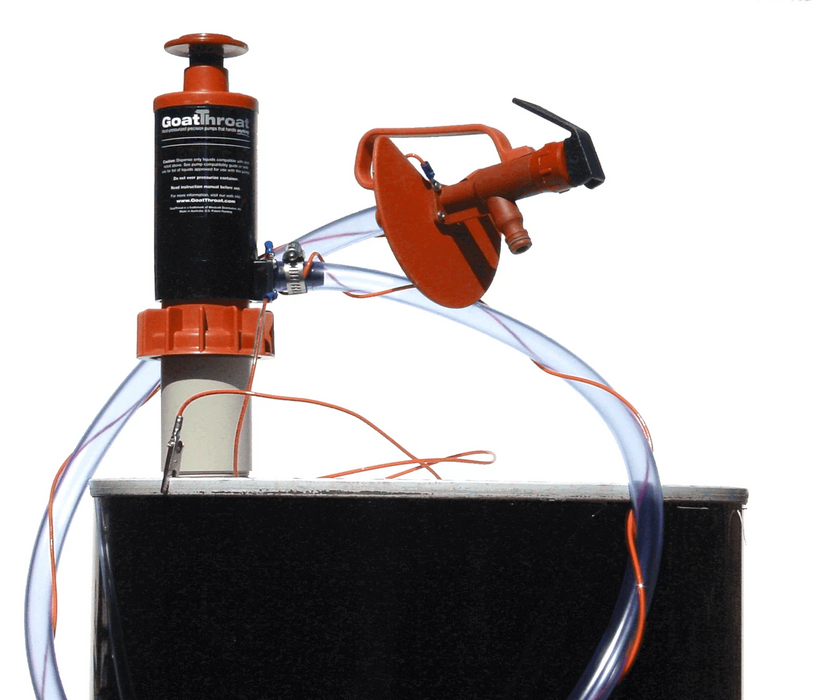 Goat Throat Groundable Drum Pump and Remote Discharge Tap with Nitrile Seals - select and add appropriate hose GTSCP.100.RT