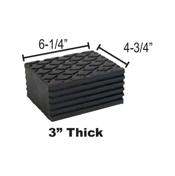 MT-RSR Universal Rubber Block 6-1/4" X 4-3/4" 3” Thick – Pack of 4 6532-4