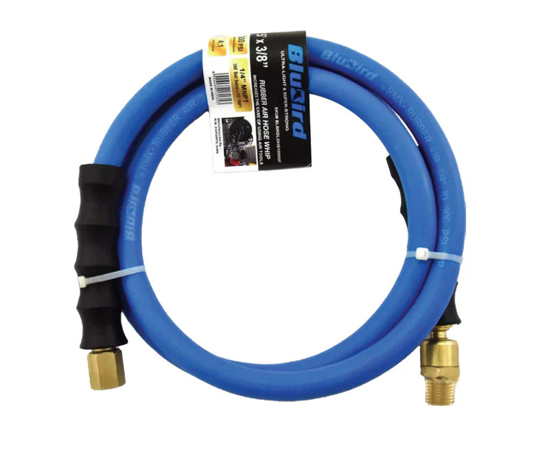MT-RSR Blu-Bird Air Whip Hose - 1/4" MNPT Swivel x 1/4" FNPT Revolving - 5' Long BBSR3805