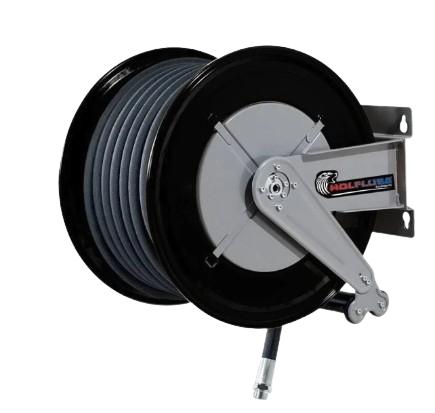 Wolflube  Automatic Hose Reel – F555 – For Oil – 1” – 50′ Hose – M1” x M1” 251011