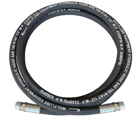 Wolflube Hose Connection Hydraulic R1 – For Oil – 2320 PSI W.P – 1/2” – 20′ – M1/2” x M1/2”