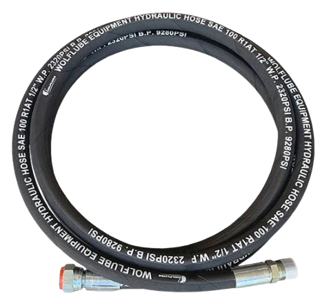 Wolflube Hose Connection Hydraulic R1 – For Oil – 2320 PSI W.P – 1/2” – 5′ – M1/2” x F1/2”