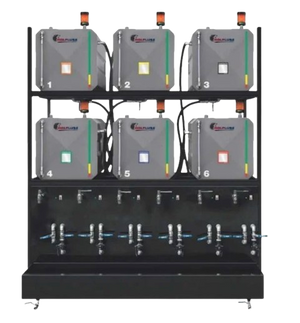 Wolflube Oil Rack Storage System – Standard – 6 Tanks – in Metal