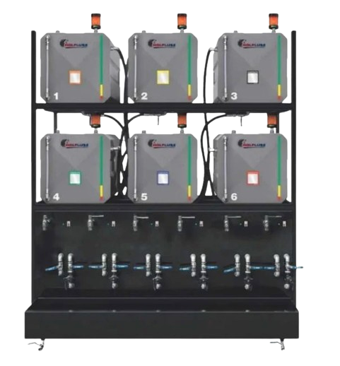 Wolflube Oil Rack Storage System – Standard – 6 Tanks – in Metal