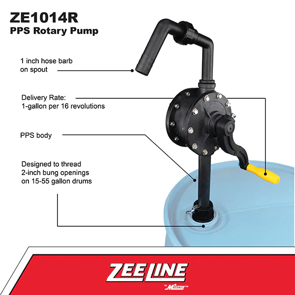 Zeeline ZE1014R - Polyphenylene Rotary Pump (1 Gallon Per 16 Revolutions)