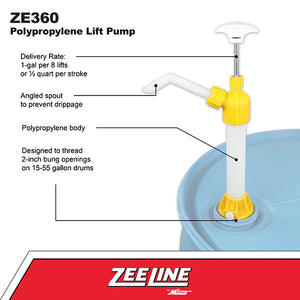 Zeeline ZE360 - Polypropylene Lift Pump (1 Gallon Per 8 Lifts)