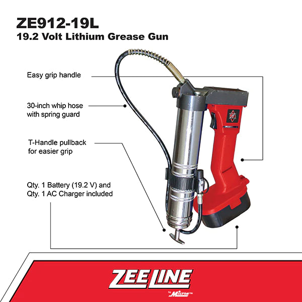 Zeeline ZE912-19L - 19.2 Volt Lithium Grease Gun