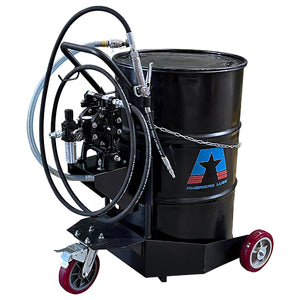 American Lube Equipment TIM-732-AL Portable Air-Operated Diaphragm Oil Pump Package for 55-Gallon Drum | Complete Kit | 1/2" Aluminum Diaphragm Pump | 12' Delivery Hose | Heavy-Duty 3-Wheel Cart Included