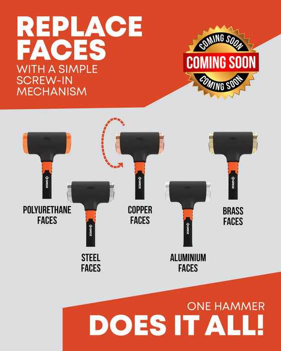 Groz Dead Blow Hammer Fiberglass Handle, with Replaceable Faces 34830