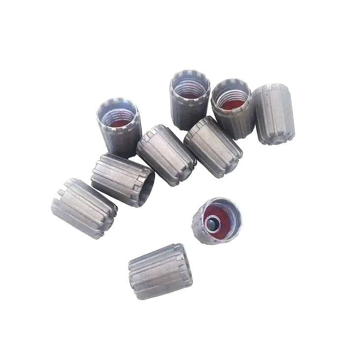 MT-RSR Gray Plastic TPMS Valve Cap with Red Silicone Seal Pack of 100 X17492T1