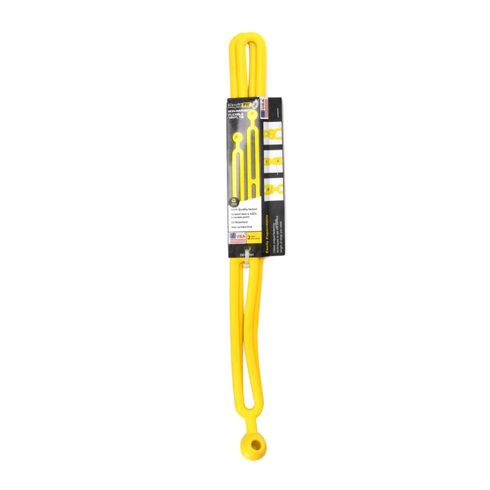 BluBird Rapid Tie 16" Non Marring Adjustable Extendable Strap, Patented, Made in USA - 2 Pack, Yellow BBRT01-YL