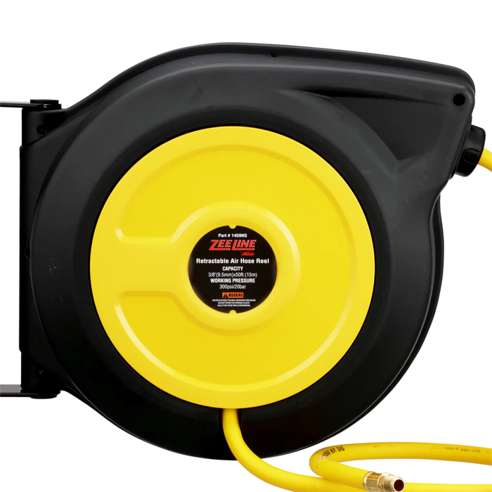 Zeeline ZE1459NS – 50-Ft. Closed Air Hose Reel W/Hybrid Polymer Hose