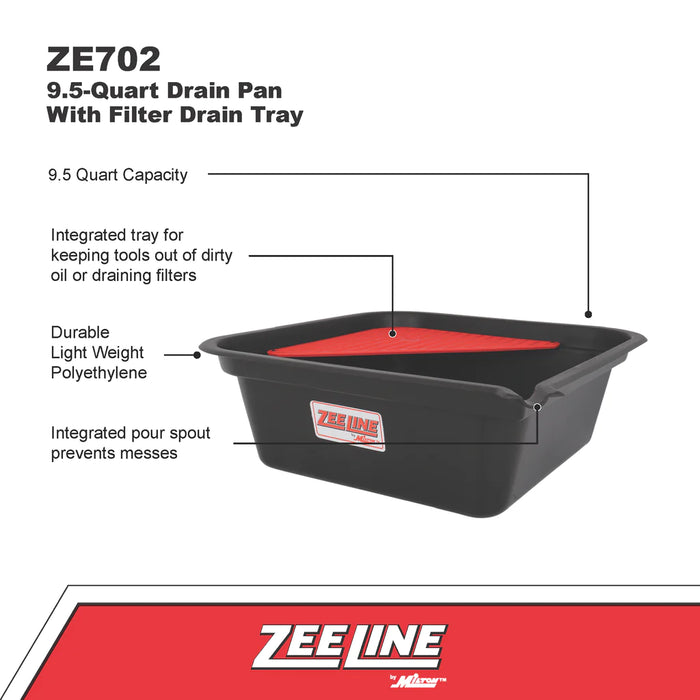 Zeeline ZE702 – 9.5-Quart Drain Pan With Filter Drain Tray