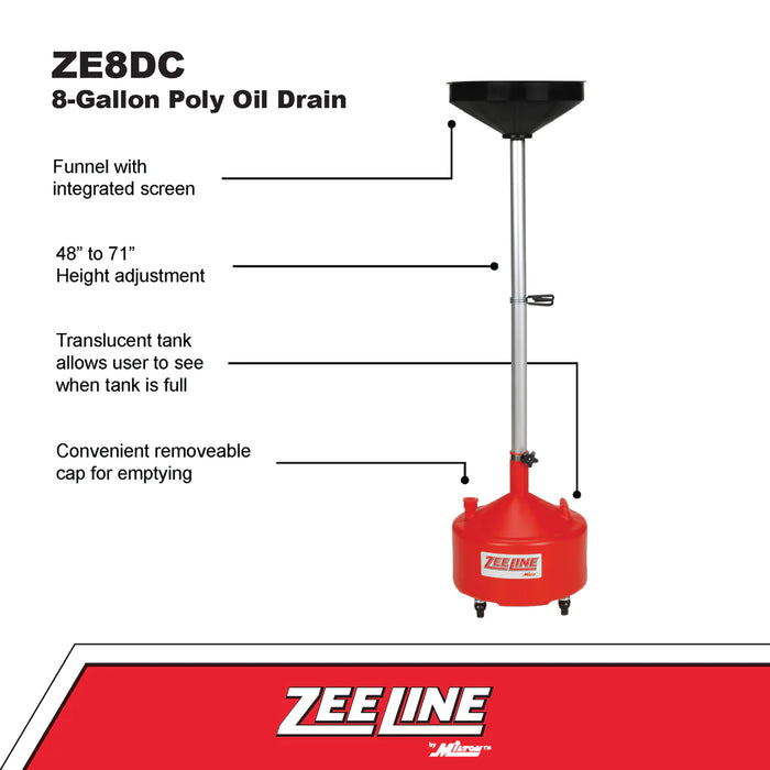 Zeeline ZE8DC – 8-Gallon Poly Oil Drain