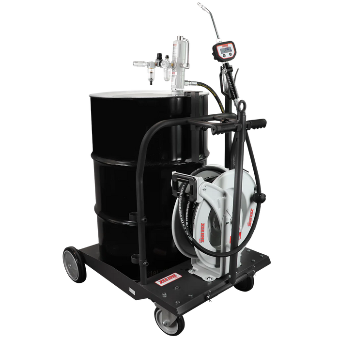 Zeeline ZEPKG551– 3:1 Pump Package W/Digital Dispensing Nozzle, Hose Reel, And Cart