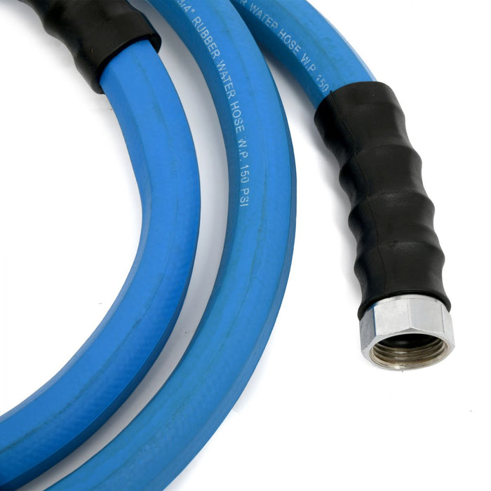 BluBird AG-Lite 100% Premium Rubber Water Lead In Hose, 3/4" X 6', 3/4" Male and Female GHT Fittings. 500 PSI Burst Rating. Includes Extra Washer and Bend Restrictor. 2 Pack AL3406-2pk