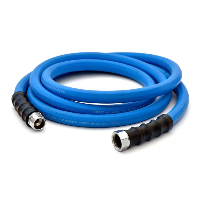 BluBird AG-Lite 100% Premium Rubber Water Lead In Hose, 5/8" X 10', 3/4" Male and Female GHT Fittings. 500 PSI Burst Rating. Includes Extra Washer and Bend Restrictor. 2 Pack AL5810-2pk