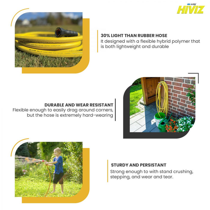 BluBird Ag-Lite HiViZ Rubber Water Hose 3/4" X 100'-Yellow ALHV34100