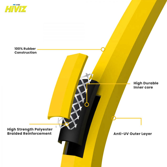 BluBird Ag-Lite HiViZ Rubber Water Hose 3/4" X 50'-Yellow ALHV3450