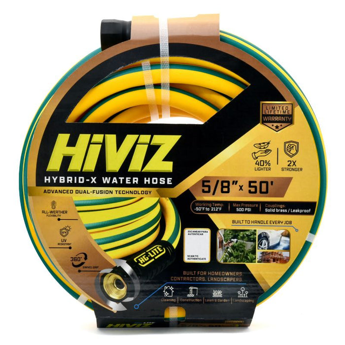 BluBird Ag-Lite High-Viz Hybrid Water Hose 5/8" x 50' - Yellow ALHYW5850-HV
