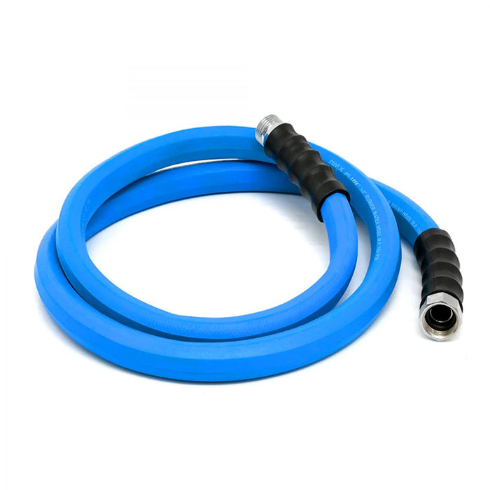 BluBird AG-Lite 100% Premium Rubber Water Lead In Hose, 1" X 6', 3/4" Male and Female GHT Fittings. 500 PSI Burst Rating. Includes Extra Washer and Bend Restrictor. 2 Pack ALONE06-2pk