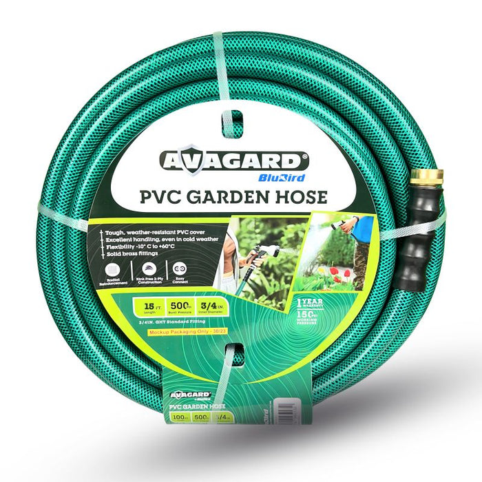 BluBird Avagard PVC Water Hose 3/4" X 15'-Green AVGPV3415