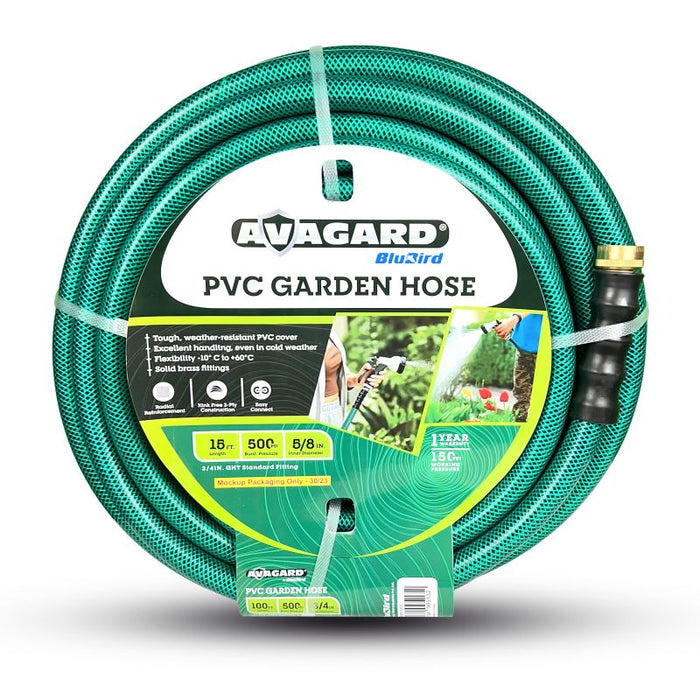 BluBird Avagard PVC Water Hose 5/8" X 15'-Green AVGPV5815