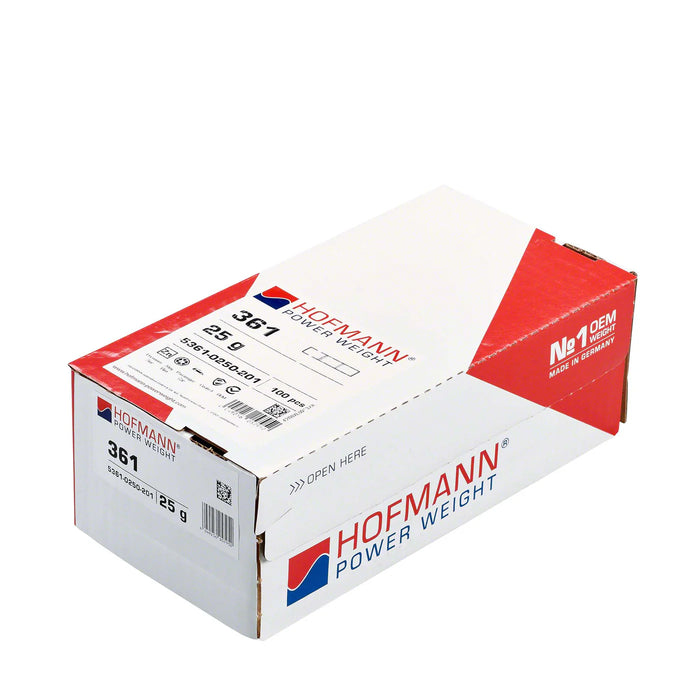 MT-RSR Adhesive Wheel Weight - HPW Type 361 - 25g - Box of 100 WW-WG-361-25