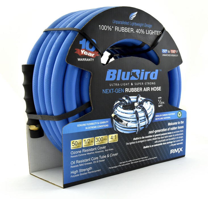 BluBird Rubber Air Hose Assembly 1/2" x 50' BB1250