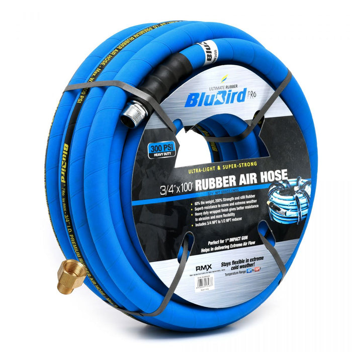 BluBird Pro Rubber Air Hose Assembly 3/4" x 100' BBPRO34100