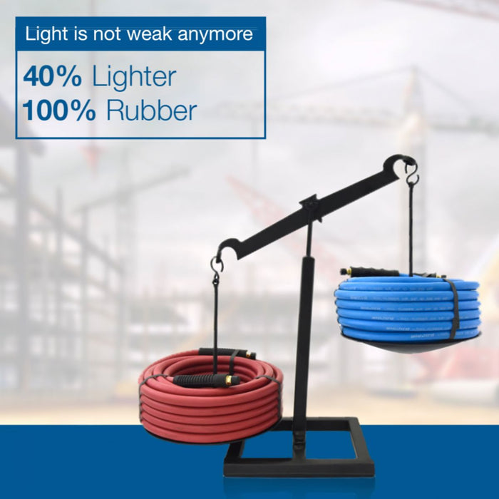 BluBird Rubber Air Hose Assembly 3/8" X 10' - 3/8" Male-NPT, 300 PSI, EPDM, 2 Pack BB3810-2pk